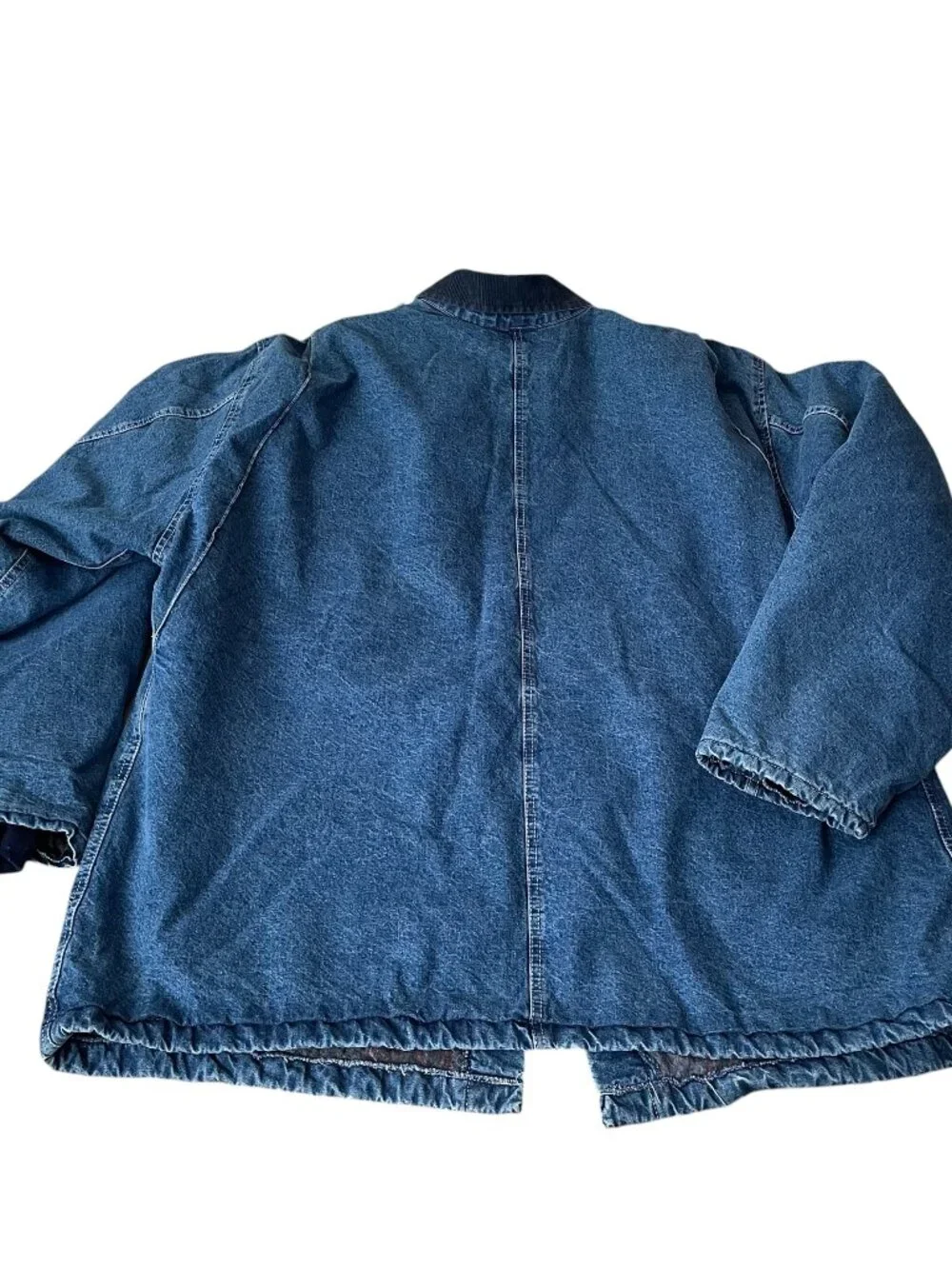 Vtg 90s Dickies Denim Barn Chore Coat XXL 2XL Blanket Lined Detroit Style Jacket